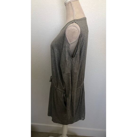 Chaser Gray and Silver Sparkle Cold Shoulder Tunic Top - M - Picture 3 of 4